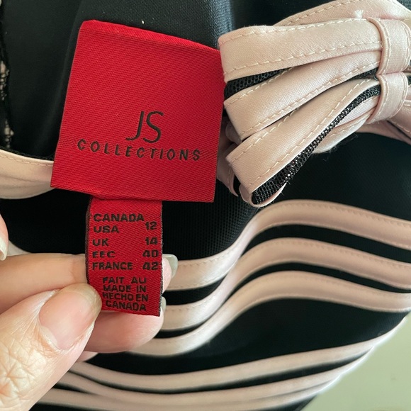 Evening Wear Top Black with Pink Stripe Detail - Picture 4 of 4